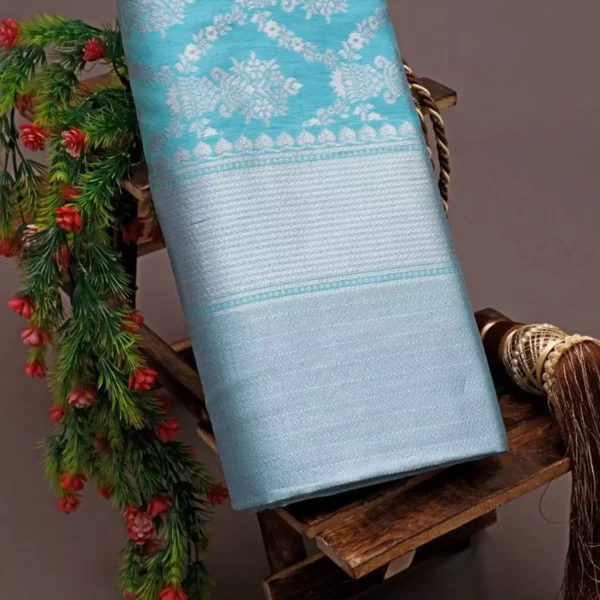 Light Blue Banarasi Silk Saree